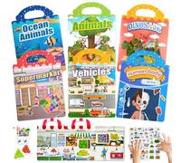 Giochi per bambini, regalo per bambine, 3, 4, 5 anni: Montessori, giocattolo riutilizzabile, libro di adesivi a partire dai 3 ai 4 ai 5 - 6 anni, ragazze, ragazzi, giochi di viaggio, giochi educativi