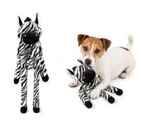 giochi per cani - zebra Zira nero e bianco S - peluche morbido con squeaker - gioco senza imbottitura - 16x11x56cm
