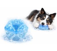 Giochi per gatti - gioco rinfrescante palla blu Snowy - 8,3 cm - gomma TPR - resistente all’acqua - riempibile - effetto tappetino refrigerante cane - igiene dentale - uso tipo piscina per cani