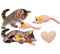 Giochi per gatti - Texo topo + cuore arancione - Arancione - 17 x 3,8 x 2,7 cm - Flamingo
