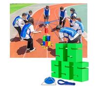 Giochi per giornate all'aperto, IEOWY Team Building Block Tower Games, giochi di competizione divertenti for attività gruppo all'aperto, che promuovono una comunicazione amichevole(Green,5PCS)