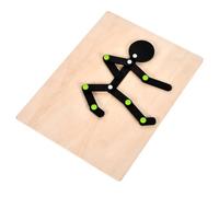 Giochi per la demenza anziani, partite per anziani con demenza, partita di abbinamento di Match Man Posable con 24 carte abbinate a doppia faccia, giochi interattivi in legno liscio per adulti con