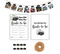 Giochi per la doccia nuziale, How Old Was The Bride-to-be Wedding Shower Party Gioco di carte - Boho Floreale Minimalista a tema Addio al nubilato/Fidanzamento forniture attività decorazioni (A01)