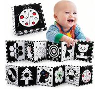 Giochi per neonati, libri in bianco e nero per bebè con dentaruoli, giocattoli per neonati Montessori, regali per lo sviluppo precoce del cervello e l'apprendimento sensoriale per 0-6-12 mesi, giochi 