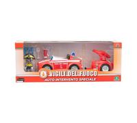 Auto dei vigili del fuoco con personaggio articolato 7 cm e rimorchio con idrante