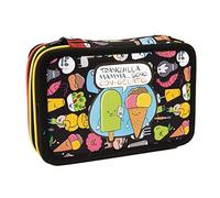 Giochi Preziosi - Astuccio a 3 Scomparti Pera Toons - Contiene 18 Matite Colorate, 18 Pennarelli e altri Pratici Oggetti per la Scuola,misure 13 l x 19,5 h x 6,5 p cm