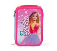 Giochi Preziosi Astuccio 3 zip Barbie – completo, 18 matite e 18 pennarelli, penna cancellabile
