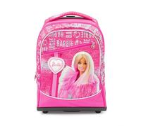 Giochi Preziosi Barbie - Trolley 2 Ruote Tasca Frontale E Interna,Maniglia In Tessuto E Telescopica,Ruote Carrello Rinforzate E Copriruote Sagomate Dim 34X47X23 capacità Lt 36, Scuola Elementare