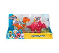 Dino RanchSet Dinosauri Deluxe, Inclusi 2 Dinosauri Articolati: Biscuit e Angus