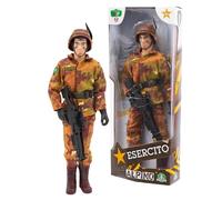 Giochi Preziosi Esercito Italiano, Action Hero Alpino, Altezza 30 cm, 30 Punti di Articolazione, Uniforme Dettagliata, Soldato Giocattolo Esercito Italiano, 4 Modelli da Collezione