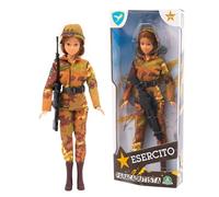 Giochi Preziosi Esercito Italiano, Action Hero Paracadutista Donna, Altezza 30 cm, 30 Punti di Articolazione, Uniforme Dettagliata, Soldato Giocattolo Esercito Italiano, 4 Modelli da Collezione