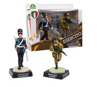 Giochi Preziosi Esercito Italiano, Personaggio Ufficiale dei Granatieri e Bersagliere in Azione, Altezza 8 cm, Soldatini Giocattolo Militari dell'Esercito Italiano, Uniforme Dettagliata