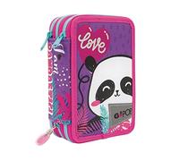 GIOCHI PREZIOSI Go Pop - Astuccio a 3 Scomparti femminile - Contiene 18 Matite Colorate, 18 Pennarelli e altri Pratici Oggetti per la Scuola,13 l x 19,5 h x 6,5 p
