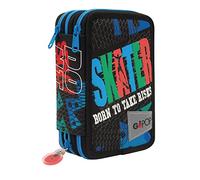 GIOCHI PREZIOSI Go Pop - Astuccio a 3 Scomparti maschile - Contiene 18 Matite Colorate, 18 Pennarelli e altri Pratici Oggetti per la Scuola,13 l x 19,5 h x 6,5 p