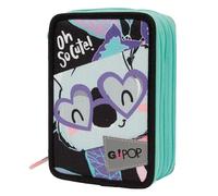 Giochi Preziosi GOPOP 2022 Astuccio Triplo Koala, per chi si sente elegante, dolcissima e un po' glam, completo di Matite Colorate, Pennarelli,Penne,Gomma,Temperino,Righello e Forbice, GG9L2700, multi