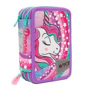 GIOCHI PREZIOSI SCUOLA ASTUCCIO TRIPLO CON 3 ZIP ,GOPOP23 FEARLESS UNICORNO