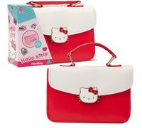 Hello Kitty Giochi Preziosi Borsetta Fashion con Carta di Credito Giocattolo, Colore Bianca e Rossa, Maniglia Rossa, Viso Bottone di Apertura, per Bambini dai 3 Anni