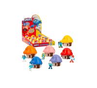 Puffi, 1 Casa Fungo con 1 Figura 5,5 cm, Sorpresa, modelli casuali, Giocattoli per bambini dai 3 anni in su, PUF13