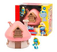 Giochi Preziosi I Puffi - Puffetta E La Sua Casetta Dal Tetto Rosa Ricca Di Accessori E Adesivi , Per Bambini A Partire Dai 3 Anni