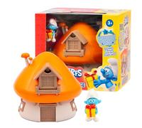 Giochi Preziosi I Puffi - Puffo Burlone E La Sua Casetta Dal tetto Arancione Ricca Di Accessori E Adesivi , Per Bambini A Partire Dai 3 Anni