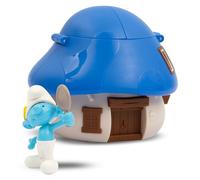Giochi Preziosi I Puffi - Puffo Vanitoso da 5,5 cm e la Sua Casetta dei Puffi con Tetto Blu, Meccanismo Ricaricabile ed Effetto Sorpresa, per Bambini A Partire dai 3 Anni