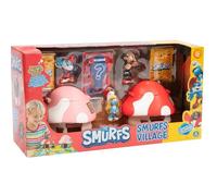 The Smurfs I Puffi - Villaggio Dei Puffi Composto Da 2 Casette Surprise E 4 Personaggi Da 5,5 cm Di Cui Uno Esclusivo, Per Bambini Dai 3 Anni