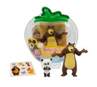 Giochi Preziosi Masha E Orso - Confezione A Forma Di Fragola Trasparente Con Personaggio Maiale, Adesivi E Bustina Contenente Lepre, Per Bambini A Partire Dai 3 Anni