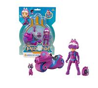 Giochi Preziosi Petronix Defender - Emma e Kitt - 10, Missione con Motocicletta e Zaino Removibile Giocattolo, Personaggio Action Figure 7 cm, Supereroe Trasformabile per Bambini dai 3 anni