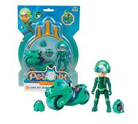 Giochi Preziosi Petronix Defender - Tim e Shell - E, Missione con Motocicletta e Zaino Removibile Giocattolo, Personaggio Action Figure 7 cm, Supereroe Trasformabile per Bambini dai 3 anni