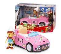Giochi Preziosi Pinocchio - Auto con Il Personaggio Articolato di Pinocchio Incluso nella Confezione E con Tanti Sticker per Decorare L'Auto, per Bambini A Partire da 3 Anni, PNH04100
