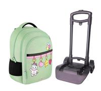 Giochi Preziosi-Sketch Zaino Trolley Sganciabile Scuola Bambina Verde