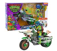 Giochi Preziosi, Tartarughe Ninja 2023 Caos Mutante, Moto con Funzione Combattimento E Personaggio Leonardo Incluso, Compatibile Con Tutti I Personaggi Base, Per Bambini a Partire DaI 4 Anni