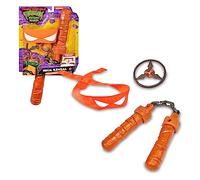 Giochi Preziosi - TARTARUGHE NINJA 2023 CAOS MUTANTE - SET ROLE PLAY - MASCHERA E ARMI DA COMBATTIMENTO DELLA TARTARUGA MICHELANGELO - STELLA NINJA INCLUSA - BAMBINI E BAMBINE A PARTIRE DAI 4 ANNI