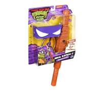 Turtles - Maschera Donatello Tartarughe Ninja Caos Mutante, Costume con Armi da Combattimento Telescopiche, Stella Ninja Inclusa, Per Bambini dai 4 Anni