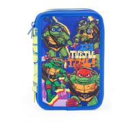Giochi Preziosi Astuccio triplo Turtles – 3 zip, 3 scomparti con 18 matite e 18 pennarelli