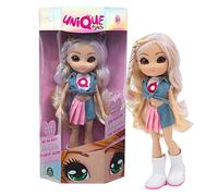 Giochi Preziosi UNIQUE EYES - Bambola Articolata 25 cm, con Occhi Grandi Magici e Profondi, Segue il Tuo Sguardo, Rebecca Fashion Doll, per Bambine a Partire dai 3 Anni, Multicolore