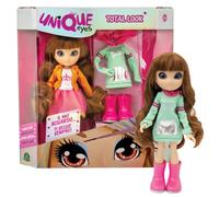 UNIQUE EYES - BAMBOLA ARTICOLATA ALTA 25CM, CON OCCHI GRANDI MAGICI E PROFONDI, SEGUE IL TUO SGUARDO, SOPHIA FASHION DOLL CON EXTRA OUTFIT