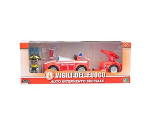 Giochi Preziosi Vigili Del Fuoco - Auto Dei Vigili Del Fuoco Con Livrea Originale A Ruota Libera, Rimorchio E Pompiere Da 7 Cm Con Accessori Da Equipaggiamento, Per Bambini A Partire Dai 4 Anni