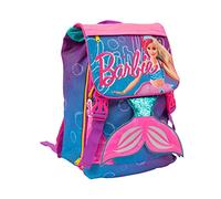 Giochi Preziosi - Zaino Estensibile Barbie c/Ganci, Pop-up Coda Sirena, 2 Scomparti e Tasca Frontale, Schienale e Spallacci Imbottiti, per la Scuola primaria, 31 l x43 h x17,5 p cm, capacità 23,5 l