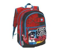 Zaino Scuola elementare media Bambino bimbo GoPop Trapstar 5 in 1 rosso e blu