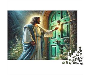 Giochi Puzzle Adulti Gesù che Bussa alla Porta - Gesù che Bussa alla Porta Sfidante e Rompicapo per Antistress 70x50cm