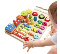Giochi Puzzle in Legno per Apprendere le Forme - Rompicapo Educativo Numeri,Gioco Matematico Prescolare Materiale Sensoriale per Bambine Bambini Famiglia
