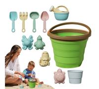 Giochi Sabbia Per Spiaggia | Giocattoli Per Costruire Castelli Di Sabbia - Attrezzi da Scavo con Secchiello Frutta Pieghevole per Attività All Aperto Bambini in Spiaggia Piscina Giardino Cortile Avven