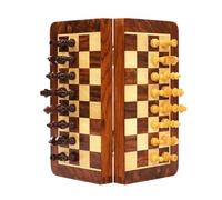 Giochi Scacchi Internazionali Set di Scacchi Scacchi Magnetici Pieghevoli con Scacchiera in Legno Massello con Ripostiglio Interno Pezzi Scacchiera(30cm)