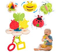 Giochi Sensoriali Neonati 6-12 Mesi - 2 in 1 con Fidget Spinner Ventose (per Auto/Bagno) e Trottola Bambini | Giochi Montessori 6 Mesi | Gioco da Viaggio | Regali Bambini