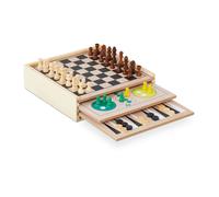 Giochi Tavolo Scacchi Dama Scacchiera Backgammon Ludo Pedine Tris Legno Set 7