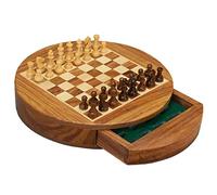 Giochi Tradizionali Scacchi Set di scacchi magnetici disco, scacchi in legno for bambini e adulti, deposito for pezzo, set di scacchi da viaggio artigianale, scelta del prefetto for il compleanno(18.5