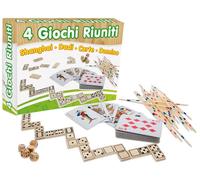 Giochi - Vari - Teorema: Fatto Di Legno - Set Di 4 Giochi, Shangai, Dadi, Car...
