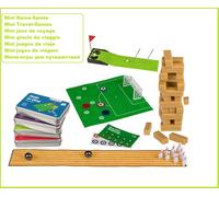 Giochi Viaggio 4er Set Mini-Golf & Gratuito Kick Calcio & Bowling & Tipsy Torre