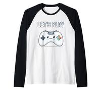 Giochiamo Kawaii Controller Carino Adorabile Gioco Videogioco Maglia con Maniche Raglan